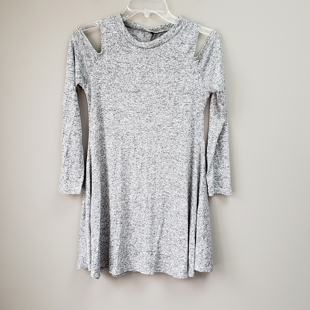 Pinc gray cold shoulder long top small